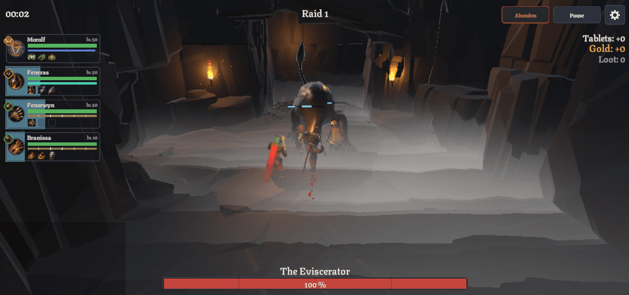 In-game deep raid: the squad facing the Eviscerator, a massive boss with a full health bar